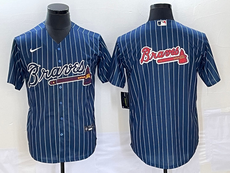 Men's Atlanta Braves Blue Replica Team Jersey1 baseball jersey product view 1
