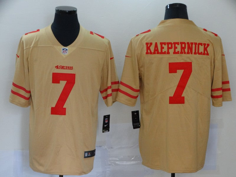 Men's San Francisco 49ers Colin Kaepernick #7 Gold Inverted Legend Jersey1 football jersey product view 1