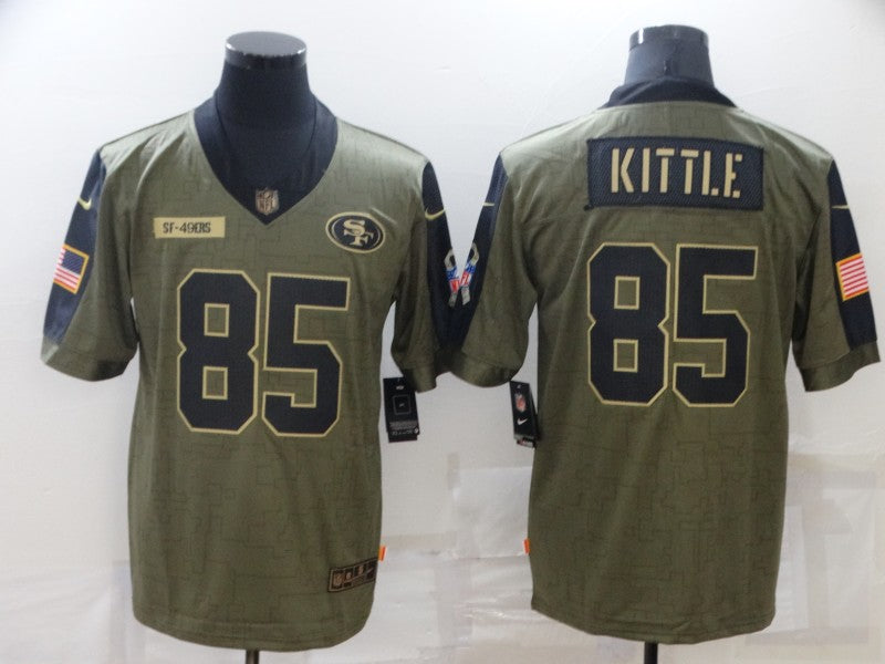 Men's San Francisco 49ers George Kittle #85 Brown Player Game Jersey1 football jersey product view 1