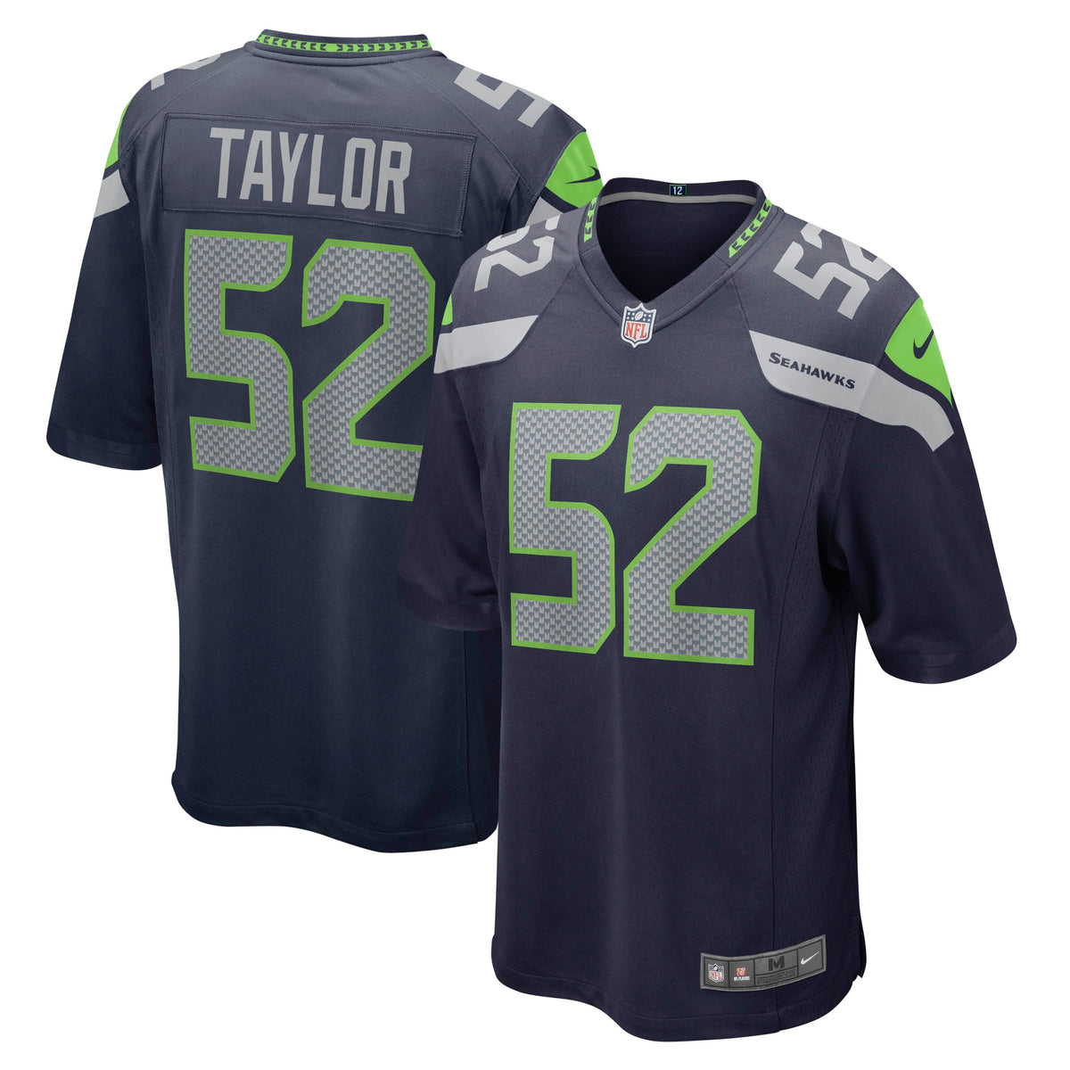 Darrell Taylor Seattle Seahawks Nike Game Jersey - College Navy football jersey product view 1
