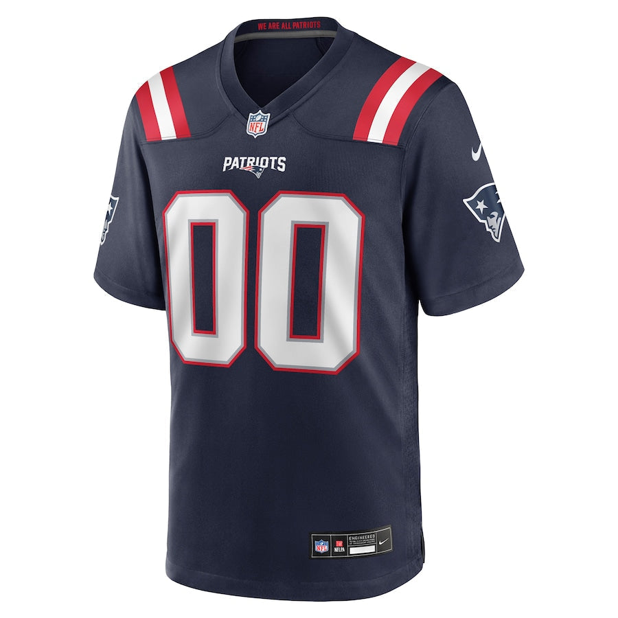 New England Patriots TreVeyon Henderson Nike Navy 2025 NFL Draft Game Jersey football jersey product view 2