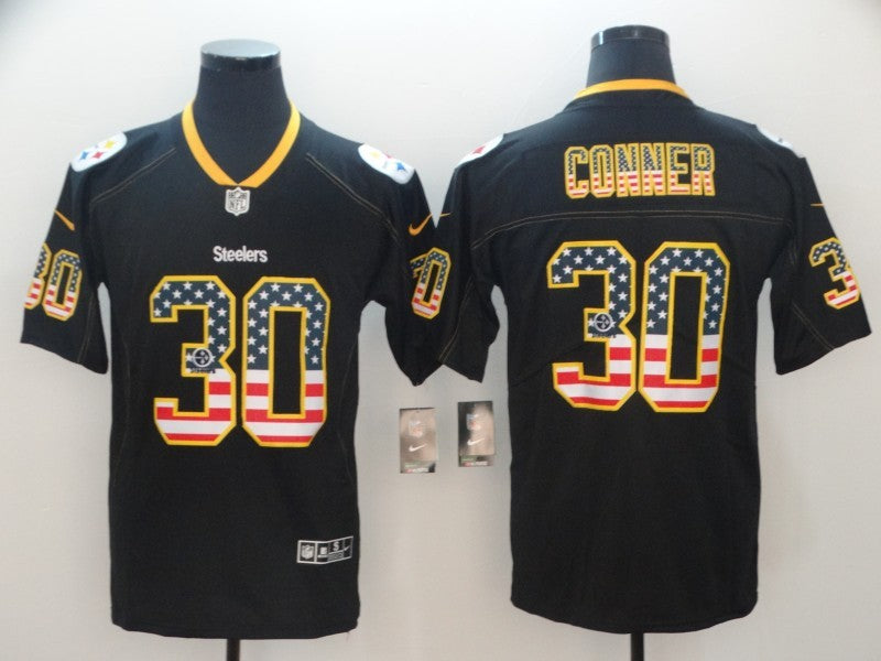 Men's Pittsburgh Steelers James Conner #30 Black Player Game Jersey1 football jersey product view 1