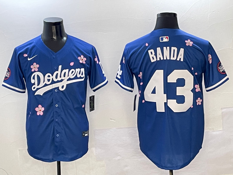 Men's Los Angeles Dodgers Anthony Banda #43 Royal Game Jersey1 baseball jersey product view 1