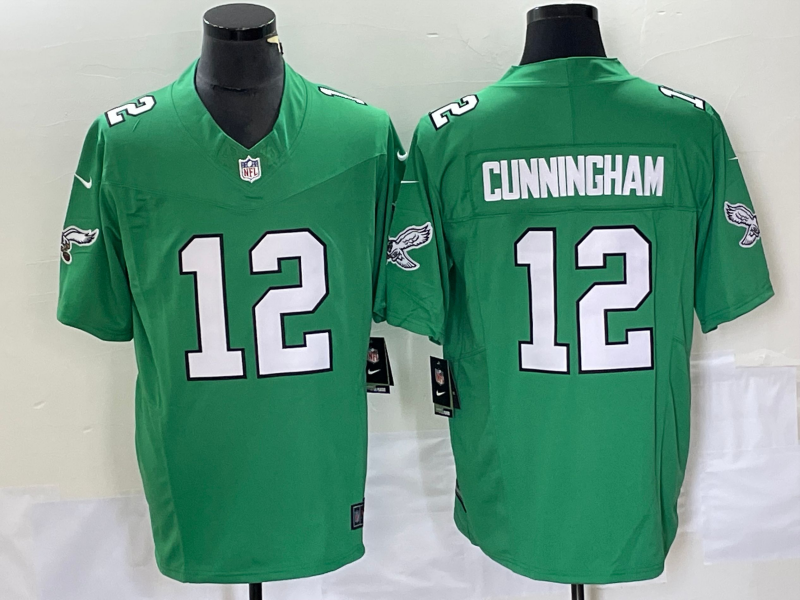 Men's Philadelphia Eagles Randall Cunningham #12 Kelly Green Game Jersey1 football jersey product view 1