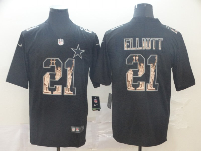Men's Dallas Cowboys #21 Ezekiel Elliott Black Alternate Game Jersey1 football jersey product view 1