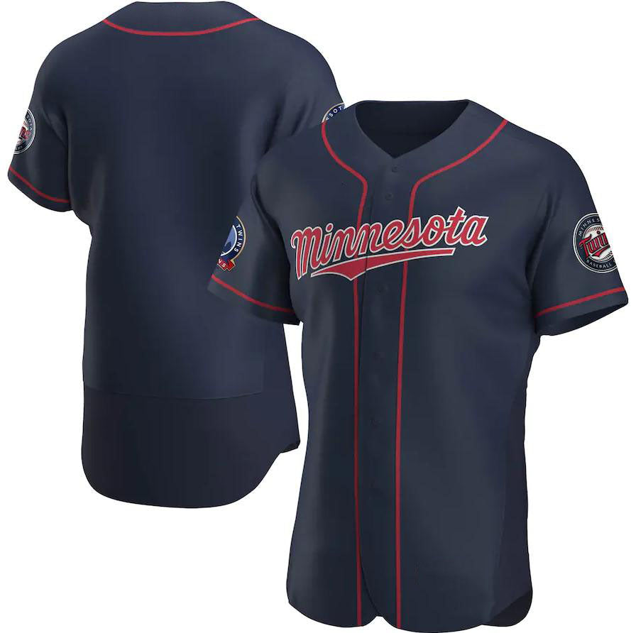 Minnesota Twins Navy 60th Season Alternate Authentic Team Jersey baseball jersey product view 1