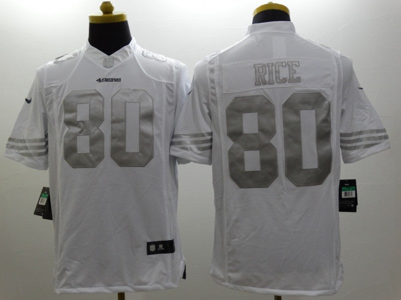 Men's San Francisco 49ers Jerry Rice #80 White Alternate Game Jersey1 football jersey product view 1