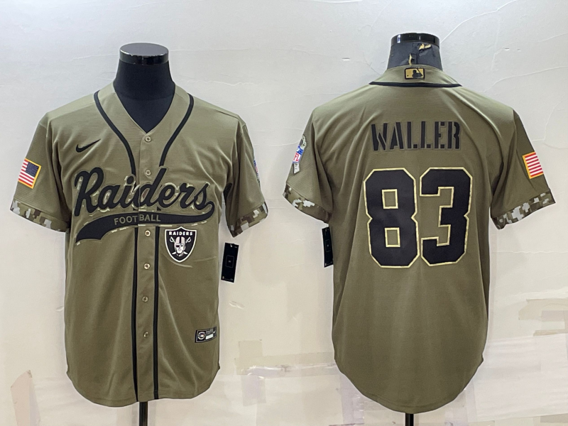 Men's Las Vegas Raiders Darren Waller #83 Olive 2022 Salute To Service Limited Jersey1 Joint Edition football jersey product view 1