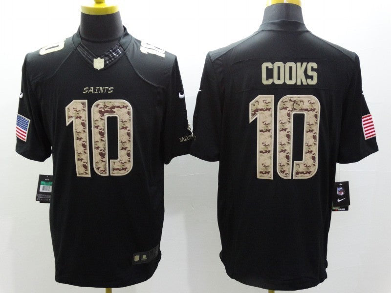 Men's New Orleans Saints Brandin Cooks #10 Black Game Player Jersey1 football jersey product view 1