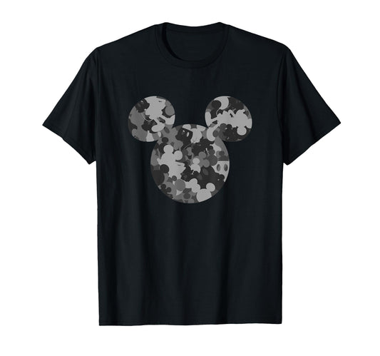 Classic Cartoon Fan Apparel  Camo Gray Mouse Silhouette Tee - T-Shirt, Sweatshirt, Hoodie