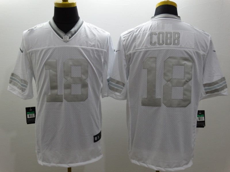 Men's Green Bay Packers Randall Cobb #18 White Game Jersey1 football jersey product view 1