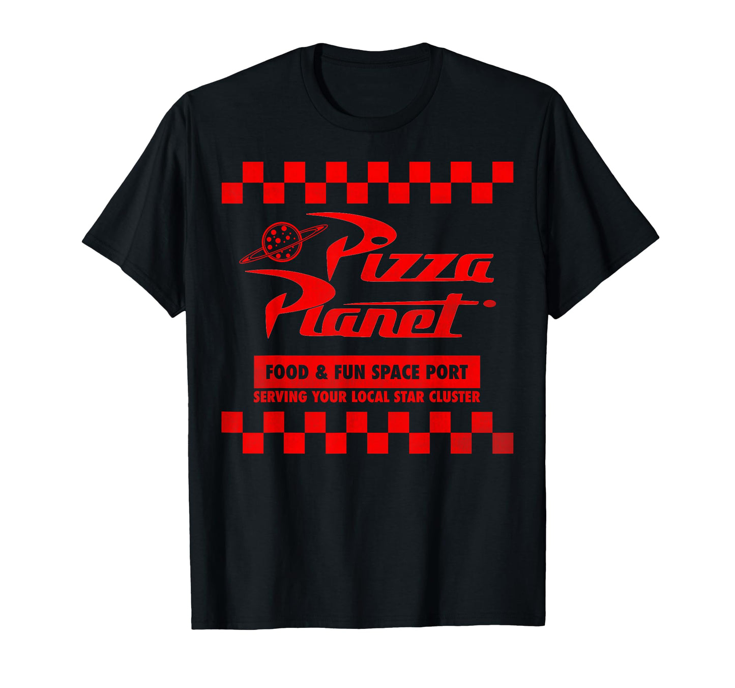 Space Pizza Arcade Shirt  Checkered Logo Graphic Tee - T-Shirt, Sweatshirt, Hoodie