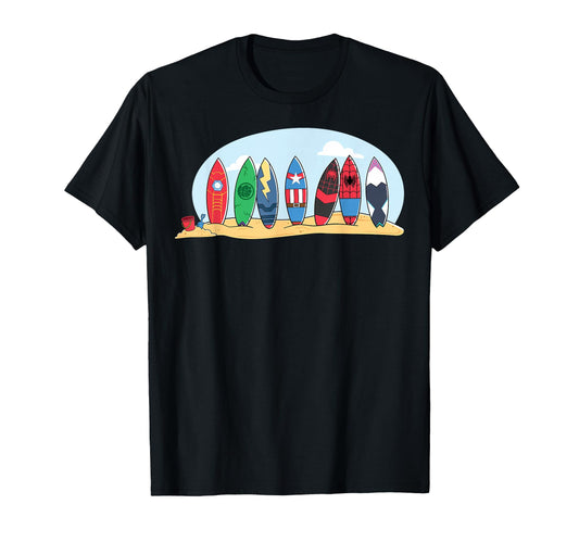 Summer Vacation Apparel  Hero Squad Surfboards Graphic Tee - T-Shirt, Sweatshirt, Hoodie