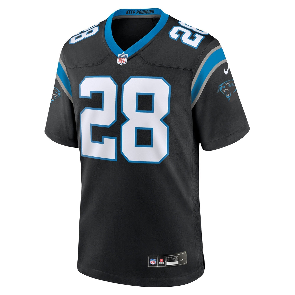 Jashaun Corbin Carolina Panthers Nike Team Game Jersey - Black football jersey product view 2