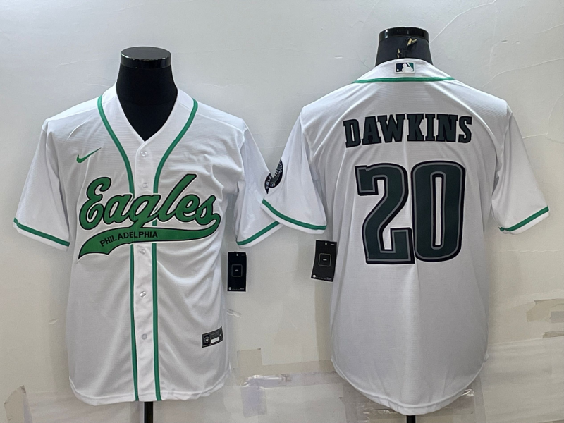 Men's Philadelphia Eagles Brian Dawkins #20 White Game Jersey1 Joint Edition football jersey product view 1