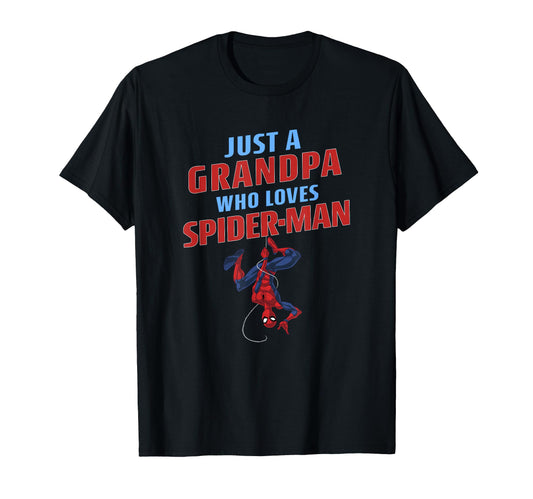 Grandpa Gift Apparel  Just A Grandpa Who Loves Web Heroes Tee - T-Shirt, Sweatshirt, Hoodie