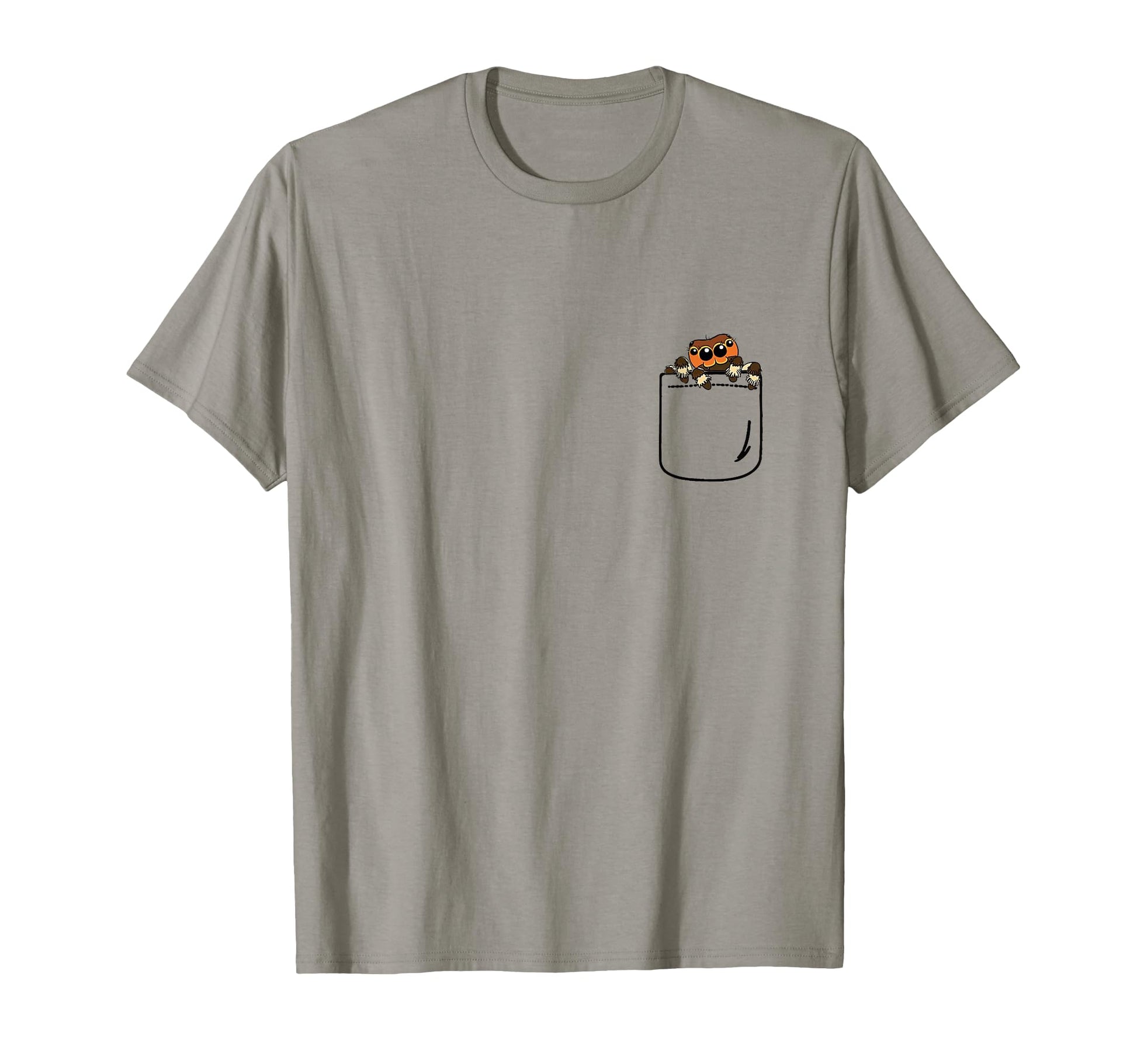 Crazy Bug Lover Gift  Jumping Spider In Pocket Tee - T-Shirt, Sweatshirt, Hoodie