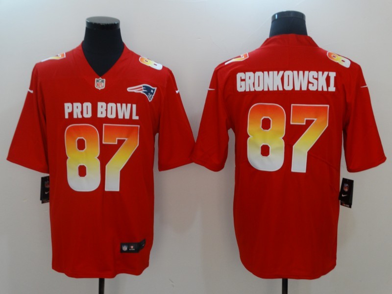 Men's New England Patriots Rob Gronkowski #87 Red Player Game Jersey1 football jersey product view 1