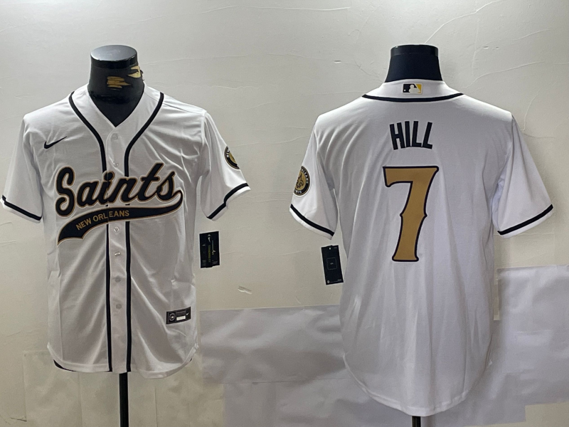 Men's New Orleans Saints Taysom Hill #7 White Player Jersey1 football jersey product view 1