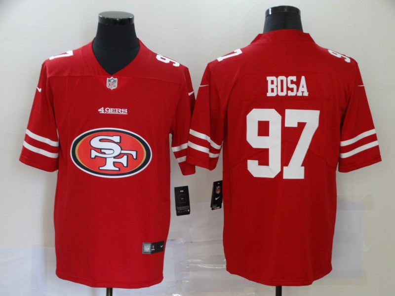 Men's San Francisco 49ers Nick Bosa #97 Red Game Player Jersey1 football jersey product view 1