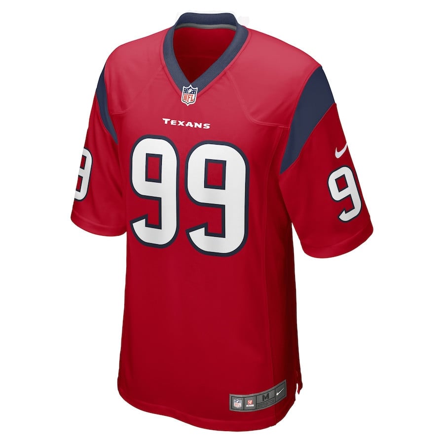 J.J. Watt 99 Houston Texans Men Retired Alternate Game Jersey - Red football jersey product view 2