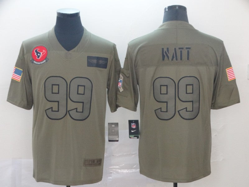 Men's Houston Texans J.J. Watt #99 Brown Game Jersey1 football jersey product view 1