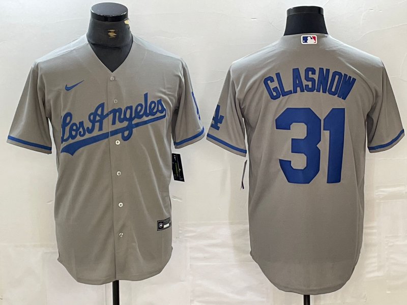 Men's Los Angeles Dodgers Tyler Glasnow #31 Gray Player Jersey1 baseball jersey product view 1