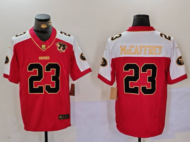 Men's San Francisco 49ers Christian McCaffrey #23 Red Alternate Player Jersey1 football jersey product view 1