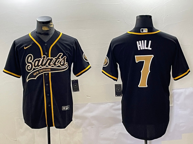 Men's New Orleans Saints Taysom Hill #7 Black Player Jersey1 football jersey product view 1