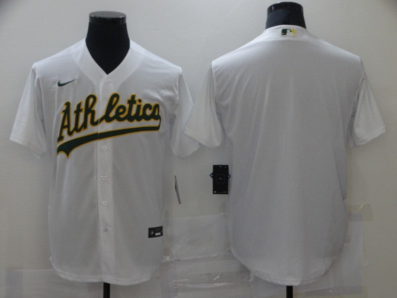 Men's Oakland Athletics White Home Replica Blank Jersey1 baseball jersey product view 1