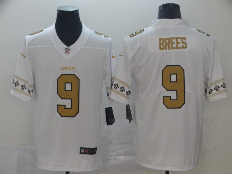 Men's New Orleans Saints Drew Brees #9 White Player Game Jersey1 football jersey product view 1
