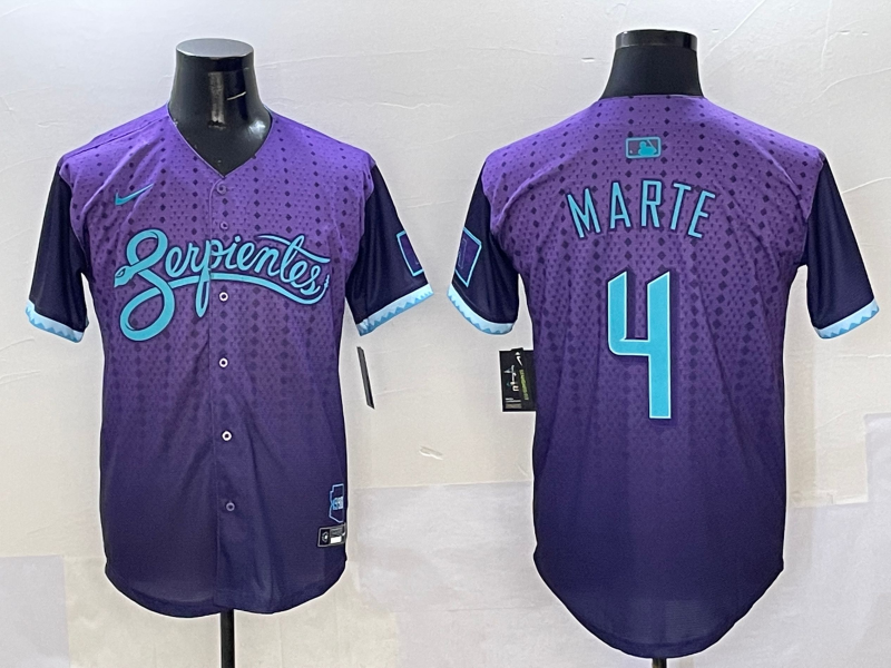 Men's Arizona Diamondbacks Ketel Marte #4 Purple 2025 City Connect Limited Player Jersey baseball jersey product view 1
