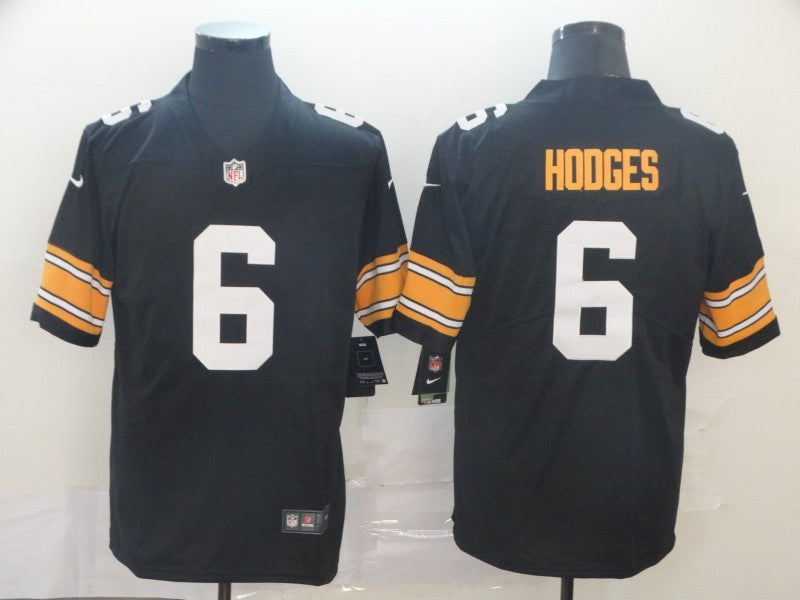 Men's Pittsburgh Steelers Devlin Hodges #6 Black Player Game Jersey1 football jersey product view 1