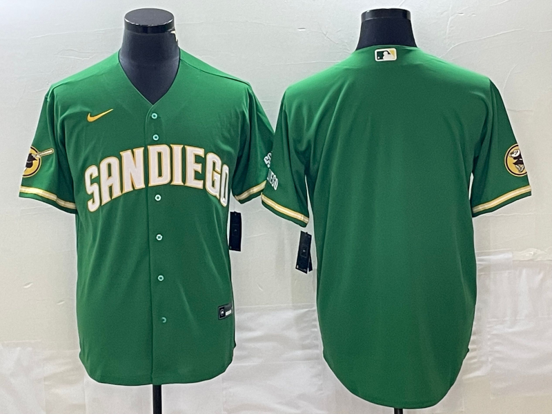 Men's San Diego Padres Green Replica Blank Jersey1 baseball jersey product view 1