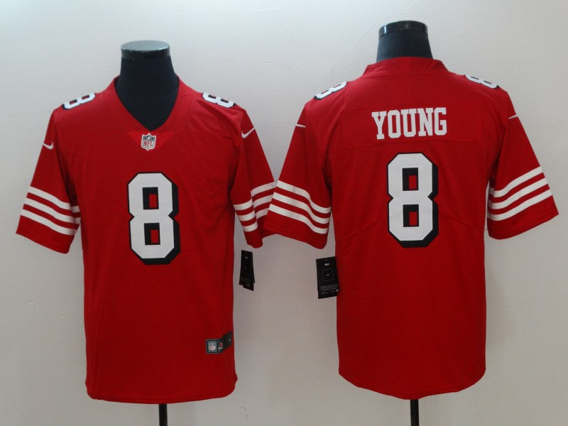 Men's San Francisco 49ers Steve Young #8 Red Game Player Jersey1 football jersey product view 1