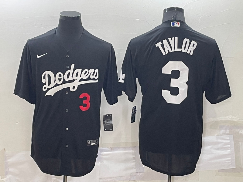 Men's Los Angeles Dodgers Chris Taylor #3 Black Stitched Jersey1 baseball jersey product view 1