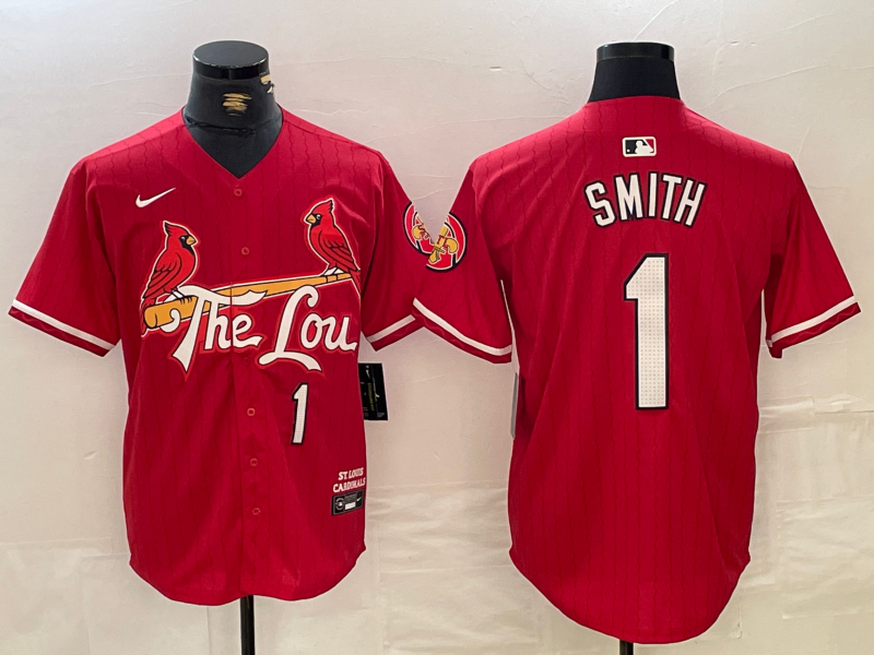 Men's St. Louis Cardinals Ozzie Smith #1 Red 2024 City Connect Limited Player Jersey1 baseball jersey product view 1