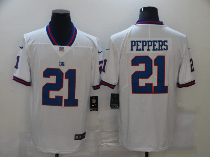 Men's New York Giants Jabrill Peppers #21 White Game Player Jersey1 football jersey product view 1