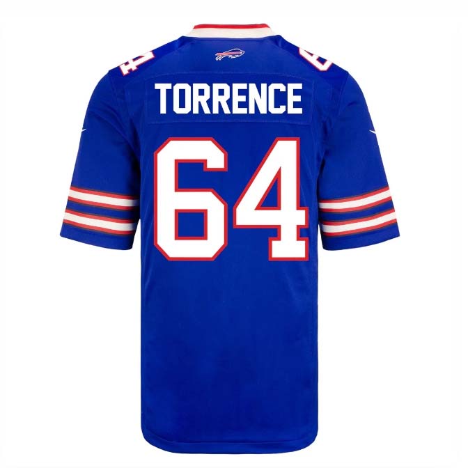 B.Bills #64 O'Cyrus Torrence Player Game Jersey - Royal Stitched American Football Jerseys football jersey product view 1