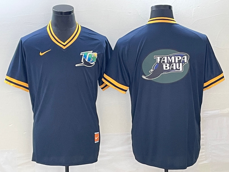 Men's Tampa Bay Rays Navy Replica Team Jersey1 baseball jersey product view 1