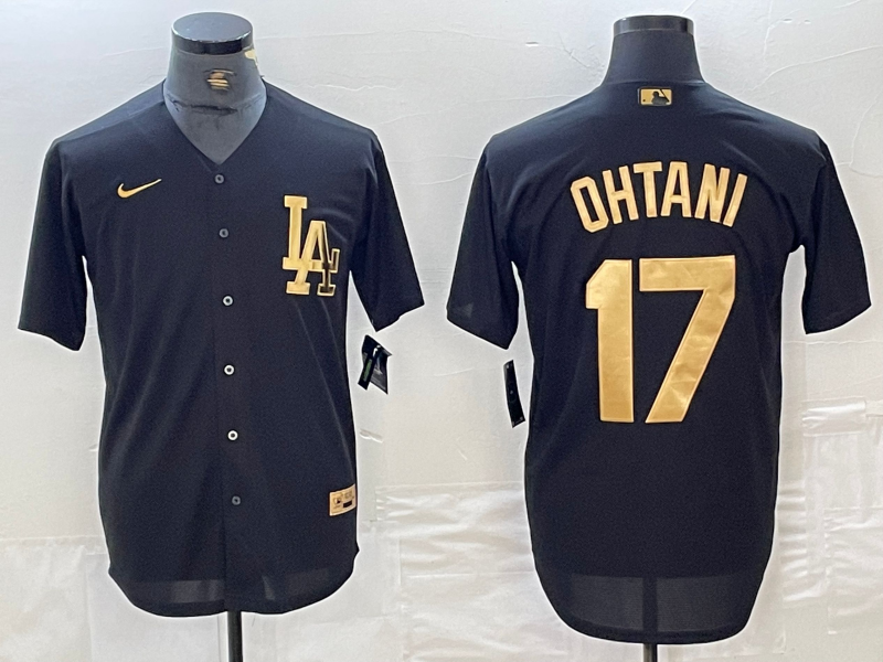 Men's Los Angeles Dodgers Shohei Ohtani #17 Black Alternate Limited Player Jersey1 baseball jersey product view 1