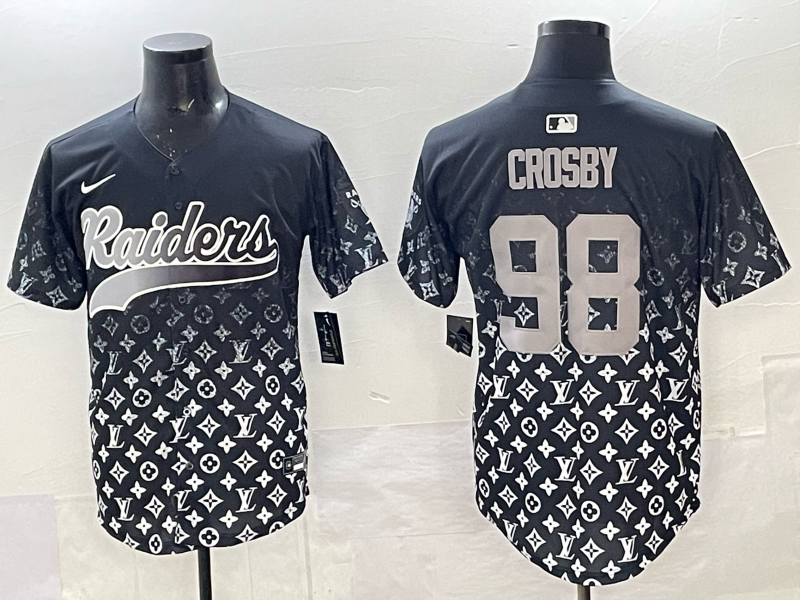 Men's Las Vegas Raiders Maxx Crosby #98 Black Team Player Game Jersey football jersey product view 1