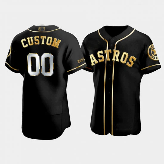 Men's Houston Astros Black Replica Player Custom Jersey baseball jersey product view 1