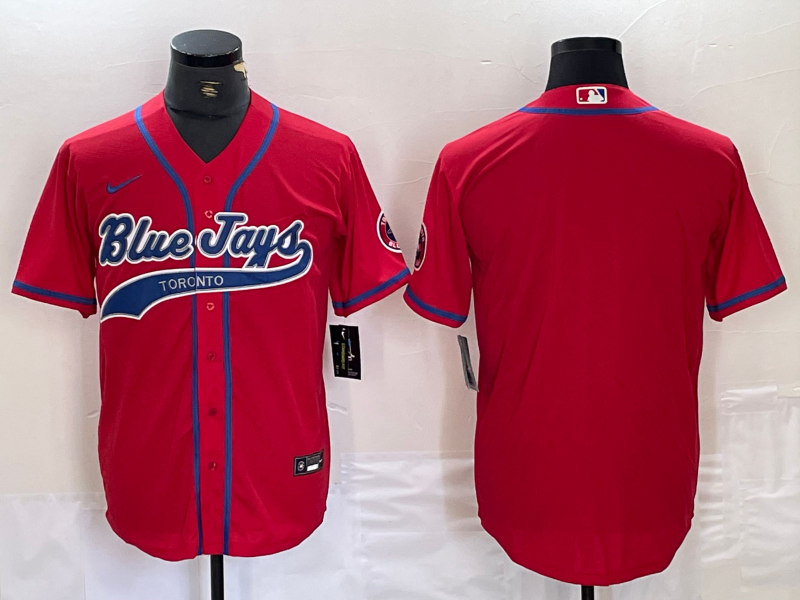 Men's Toronto Blue Jays Red Replica Blank Jersey1 Joint Edition baseball jersey product view 1