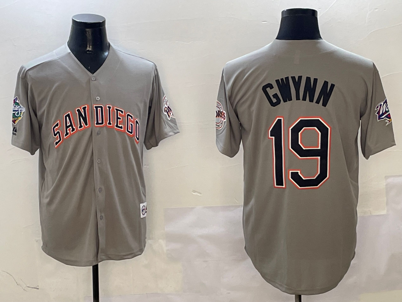 Men's San Diego Padres Tony Gwynn #19 Gray Limited Player Jersey baseball jersey product view 1