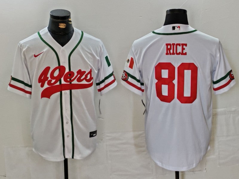 Men's San Francisco 49ers Jerry Rice #80 White Player Jersey1 football jersey product view 1