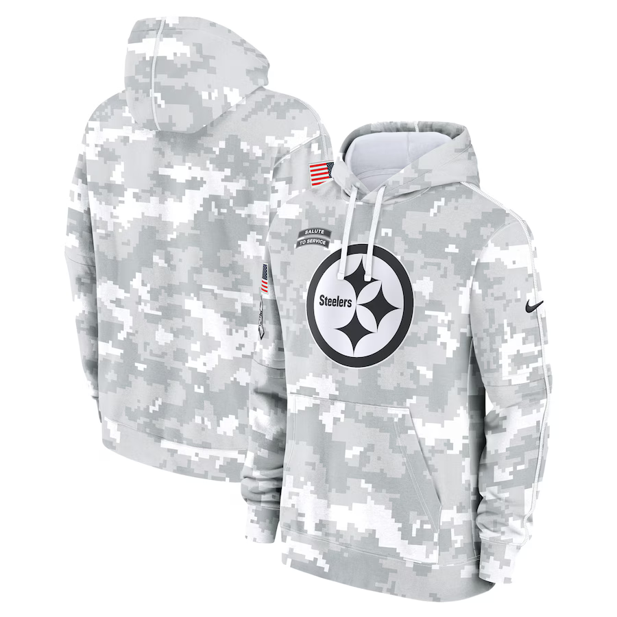 Men's Pittsburgh Steelers Arctic Camo 2024 Salute to Service Club Fleece Pullover Hoodie1 football jersey product view 1