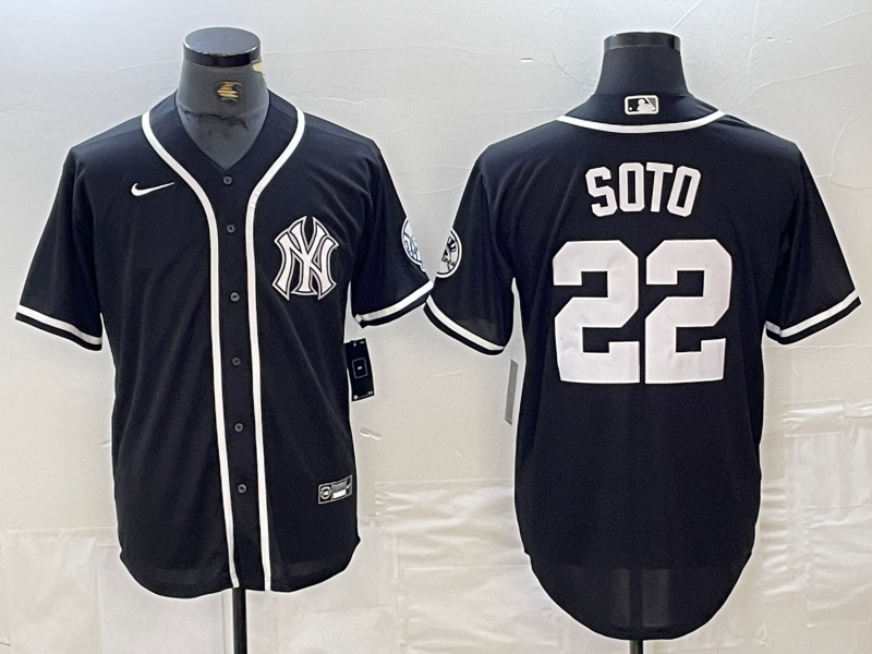 Men's New York Yankees Juan Soto #22 Black Limited Jersey1 baseball jersey product view 1