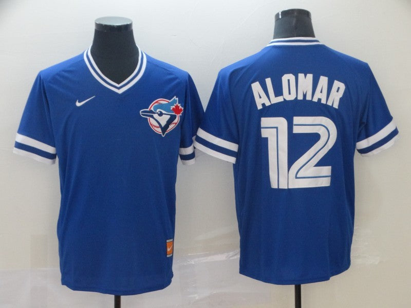 Men's Toronto Blue Jays Roberto Alomar #12 Blue Replica Player Jersey1 baseball jersey product view 1