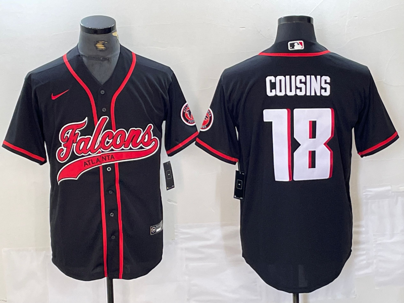 Men's Atlanta Falcons Kirk Cousins #18 Black Player Jersey1 Joint Edition football jersey product view 1